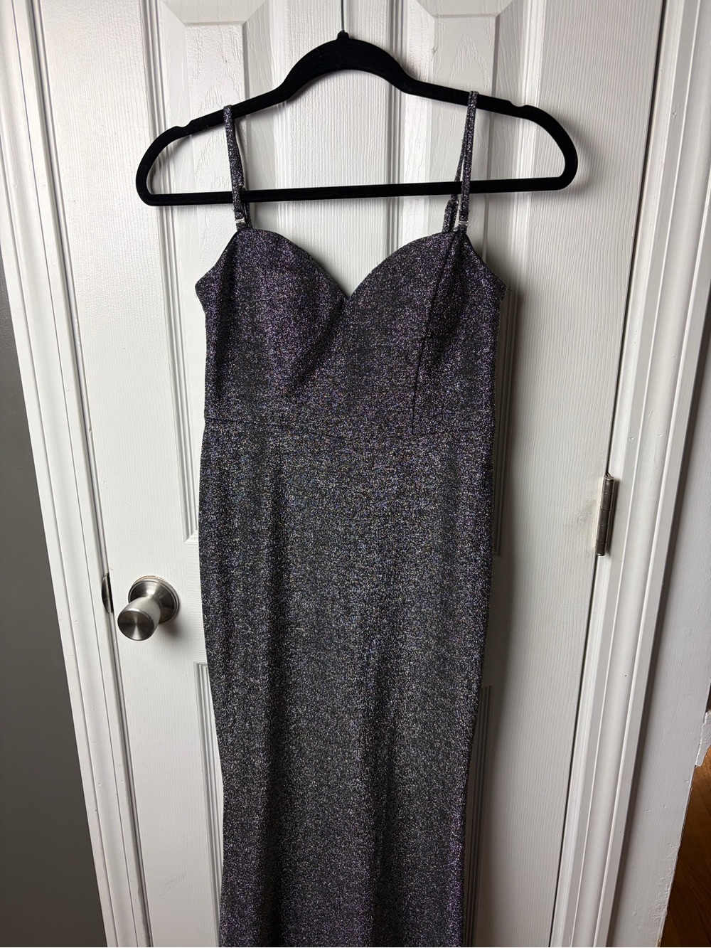 Forever 21 Shimmery Purple Maxi Slip Dress with Sweetheart Neckline